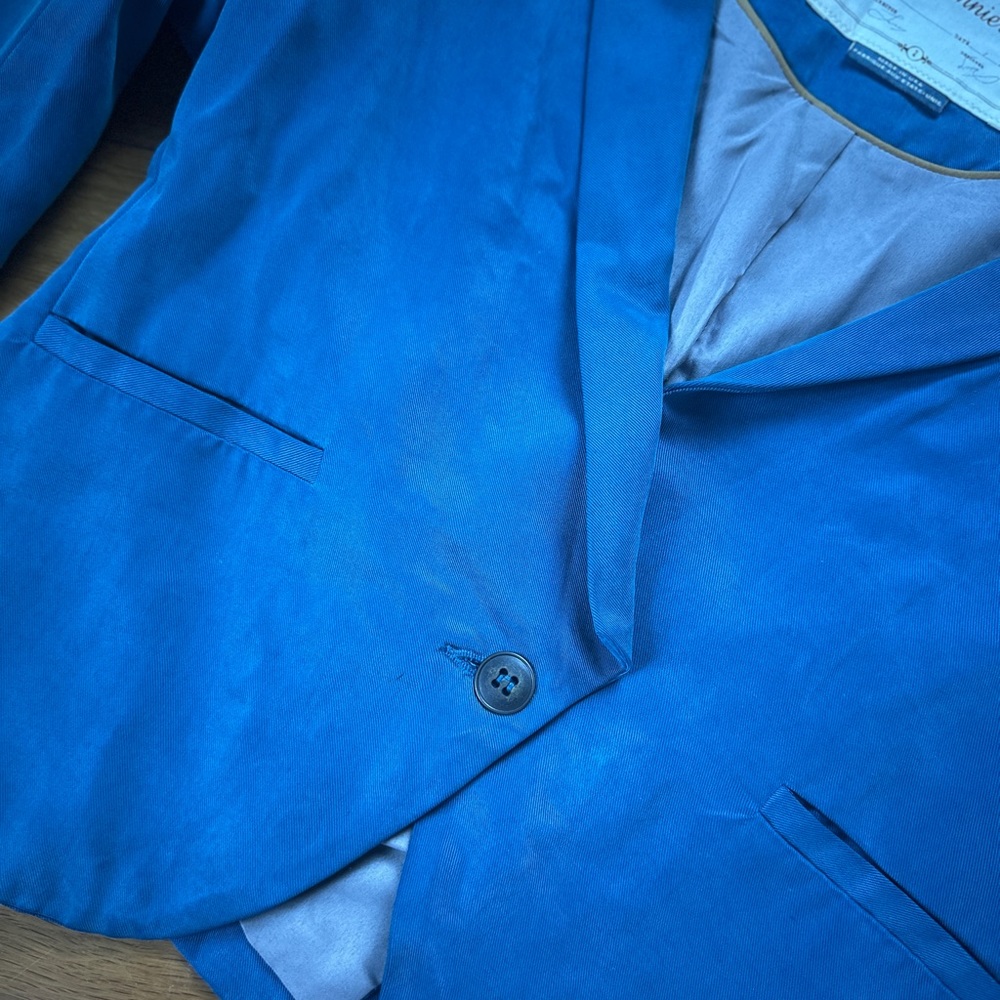 ANTHROPOLOGIE Cartonnier Blue Tencel Cropped Blazer – Size 2